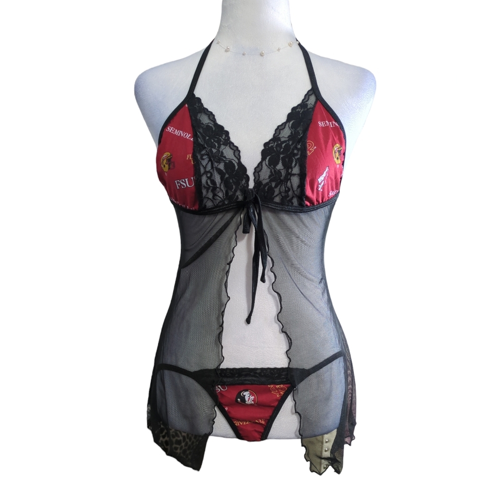 Babydoll lingerie set made with Florida Seminole Fabric Florida Seminol size S